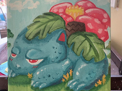 venusaur acryllic anime canvas cartoon drawing painting traditional