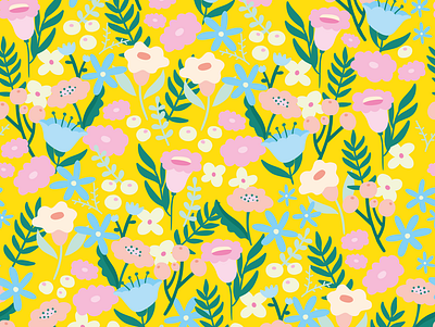 Flowerpattern yellow art artwork design digital flower illustration flower pattern flowers flowers illustration illustration pattern