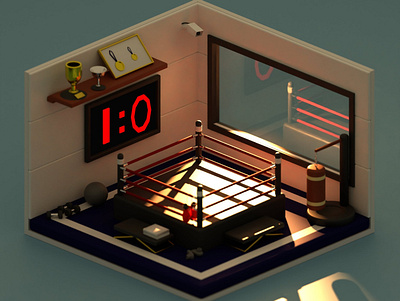 Iso boxing club 3d design graphic design modeling