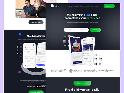 Job Hire Website 3d animation branding graphic design ui