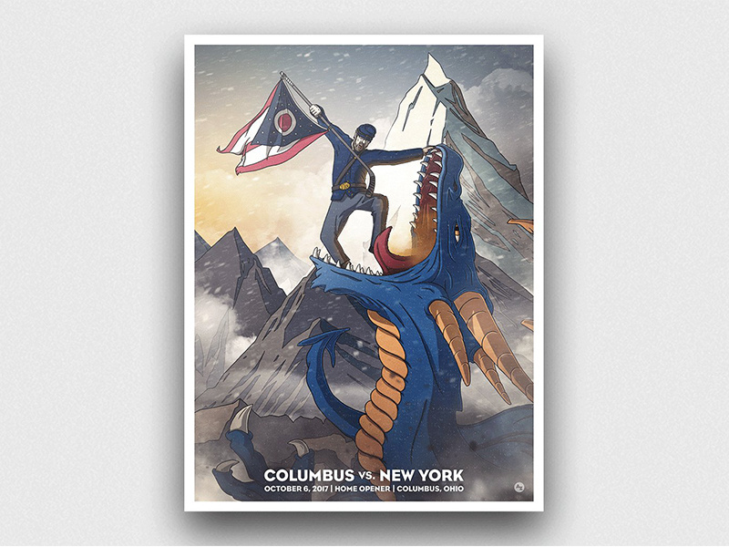 Slay Sparky sports illustration sports design illustration war dragon print poster nhl hockey sports