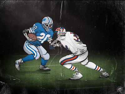 Legends Never Die - Barry Sanders art brand cartoon design digital drawing football icon identity illustration legend nfl poster print screen print sketch sports vector