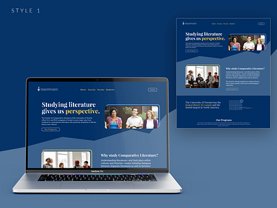 University Website Landing Page Mockup