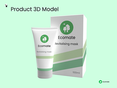 Ecomate - Product 3D Model 3d 3d model adobe dimension cosmetic cosmetic packaging improvement logo minimal model product design work in progress