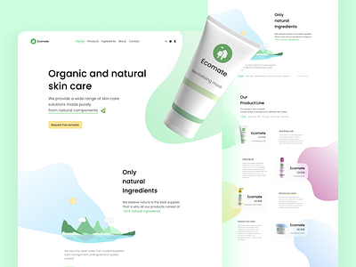 Organic Cosmetics Landing Page UI/UX Design