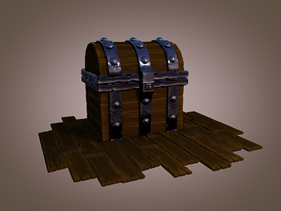 Treasure Chest | Work in progress 3d 3d art 3d modeling blender blender 3d blender3d cgcookie chest cycles in progress pirate render treasure work in progress