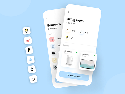 Smart Home App - Living room Screen