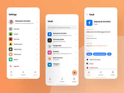 Password Manager Concept - Day 2 clean concept interface ios keeper minimal mobile password safe secure security settings ui uiux