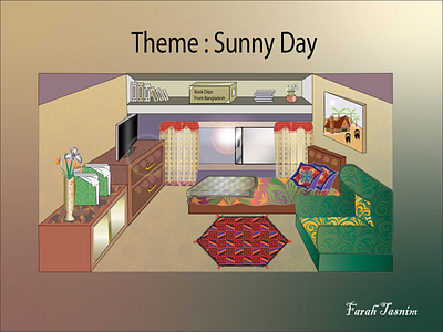 Sunny day at my dream room 3ddesign colorful design digital design illustration design illustration digital illustrations illustrator cc