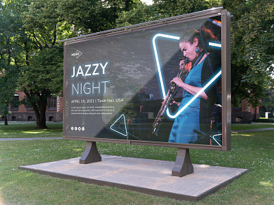 …Jazz Music Neon Banner... adobe photoshop banner design branding colorful creative design design graphic design jazz music neon banner