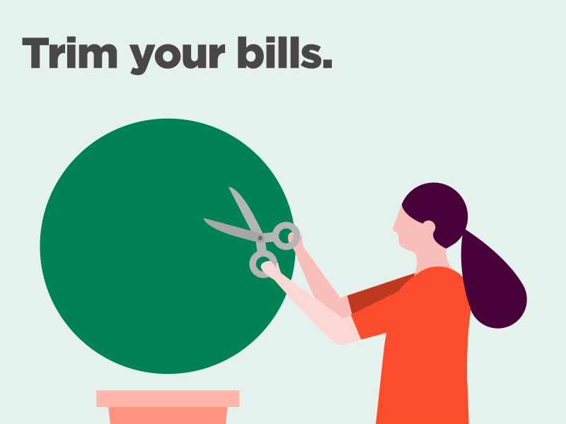 Trim your bills nerdwallet character rigging 2d animation character animation after effects motion design animation