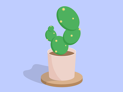 Vectober 01 - Plant (Bunny Ear Catcus) cactus desert garden illustration plant vectober vector