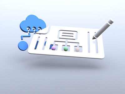 IT Consulting Service Illustration 3d art 3d icon 3d ilustration cloud computing cloud service information technology vectary