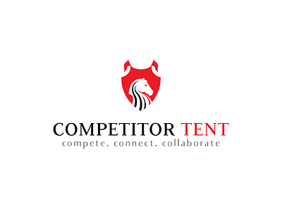 COMPETITOR TENT branding design horse horse logo horse racing logo logodesign tent tent logo vector