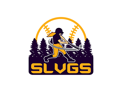 SLVGS branding girl illustration logo logodesign softball softball logo vector