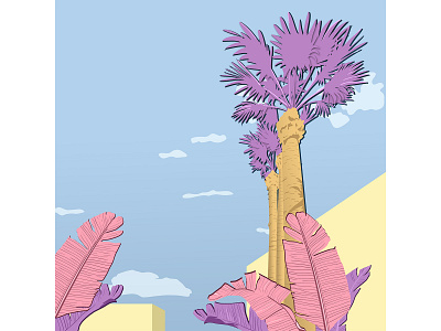 Palms in Cyprus adobe illustrator art blue sky colors cyprus design digital illustrator palm tree tropic vector