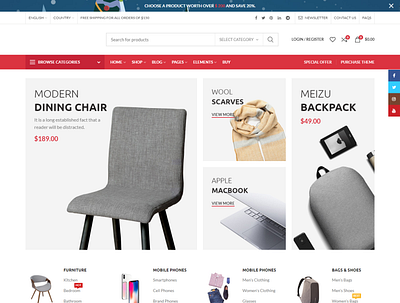 Wordpress woocommerce website. marketplace branding design