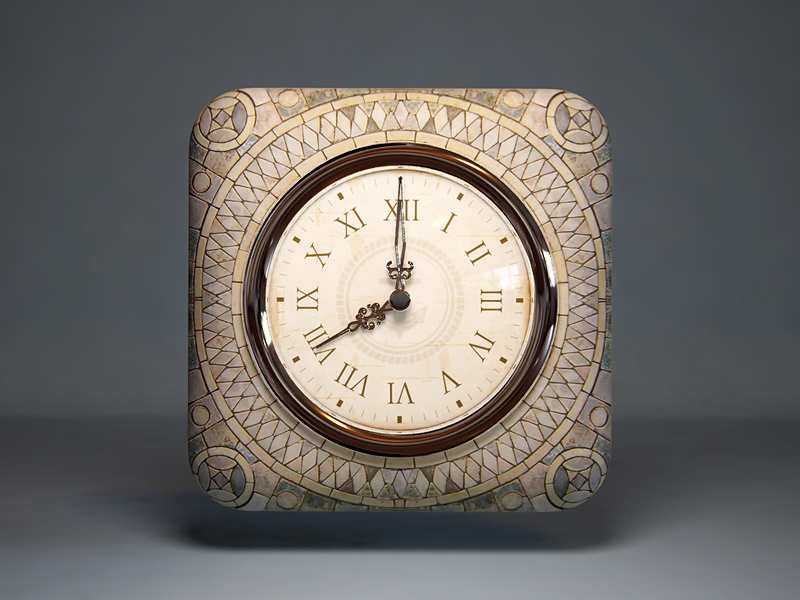 Eight o'clock webshocker 3d design ios icon app clock