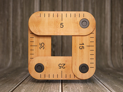 Measure 3d design icon measure photoshop webshocker wood