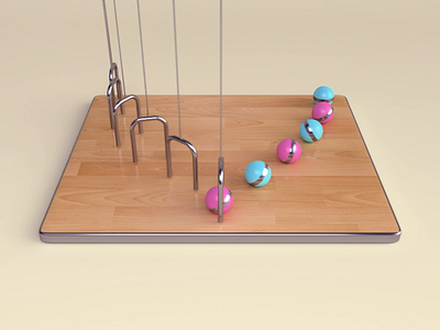 Balls 3d abstract animation balls design loop oddly render satisfying webshocker wood