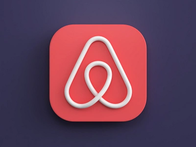 Airbnb 3d icon 3d 3dsmax airbnb apple design icon icondesign ios logo mobile photoshop render vray webshocker