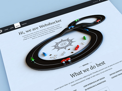 WIP Website 3d about cars design development track webshocker website