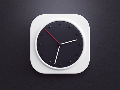 Clock 3d app big sur clock design icon illustration ios macos time webshocker