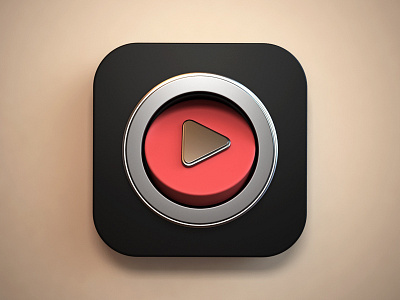 Video app icon 3d app design icon video webshocker