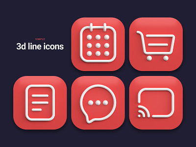 Simple line icons 3d app bigsur design icon icon design line macos mobile webshocker