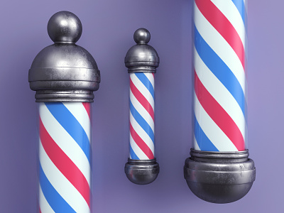 Barber pole 3d barber barber pole barbershop design icon icon design render webshocker