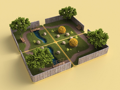 Tiles II 3d 3dsmax app design game garden icon illustration map park photoshop render tiles webshocker website