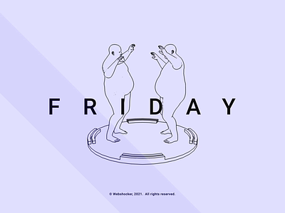 F R I D A Y 3d animation cartoon character dance design friday fun line art lines render webshocker website weekend