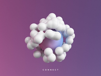 Connect 3d animation design icon illustration logo render webshocker website