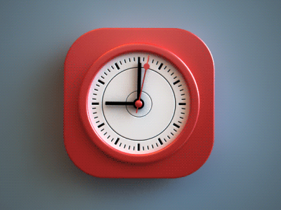 One hour 3d animation clock design fun hour icon time webshocker