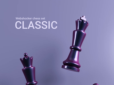 Classic - chess set 3d 3d modeling 3dmodels animation chess chess set render turbosquid webshocker