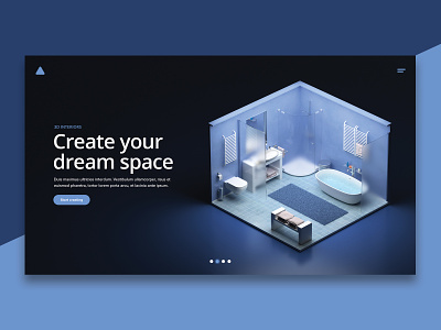 Website cover 3d bathroom cover design illustration interior render room ui ux web design webshocker website
