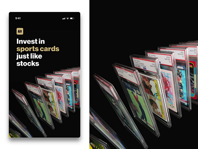 Sports Cards 3d animation app loop render sport sports cards ui ux webdesign webshocker website welcome screen