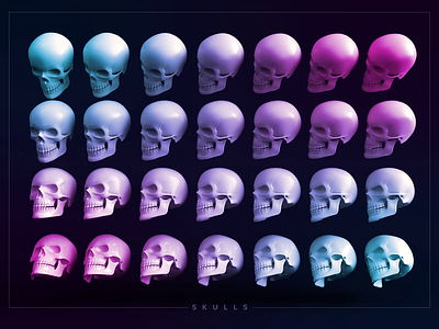 Skulls 3d abstract animation design illustration motion design render skull skulls web design webshocker website