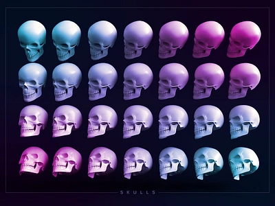 Skulls 3d abstract animation design illustration motion design render skull skulls web design webshocker website