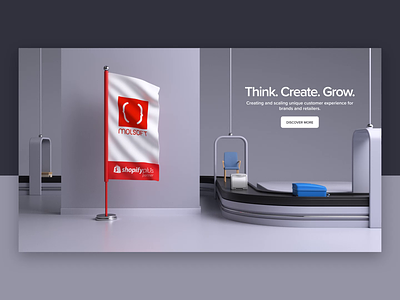 Seamless loop animation 3d animation conveyor cover render shop shopify store ui ux web design webshocker website