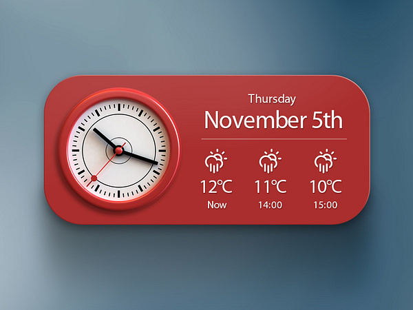 Clock Widget by Webshocker - Matjaz Valentar on Dribbble