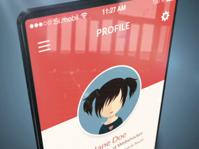 Profile 3d animation app design ios presentation profile webshocker