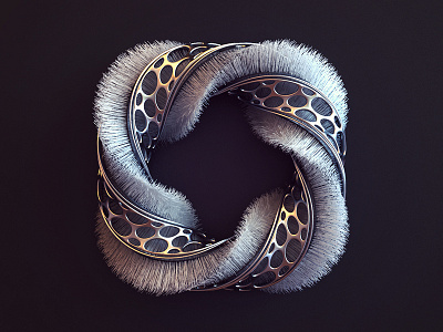 Fur abstract chrome design fur icon mobious modeling render webshocker