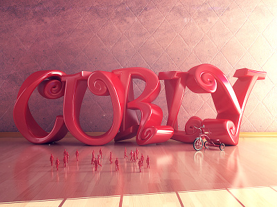 Curly 3d curly design render titles webshocker