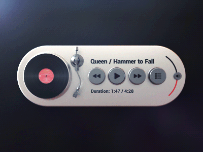 Music Player - Animation 3d animation design gramophone music player turntable ui ux webshocker