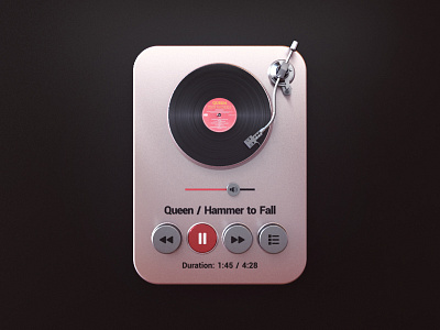 Music Player - v2 3d animation design gramophone music player turntable ui ux webshocker