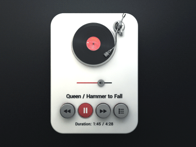 Music Player - Playlist 3d animation design gramophone music player turntable ui ux webshocker