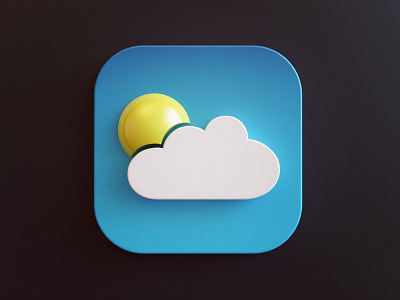Weather 3d app design icon icon design ios weather webshocker
