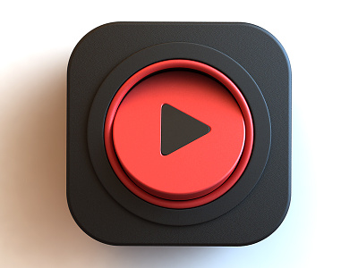 Video app icon 3d app design icon icon design video video player webshocker