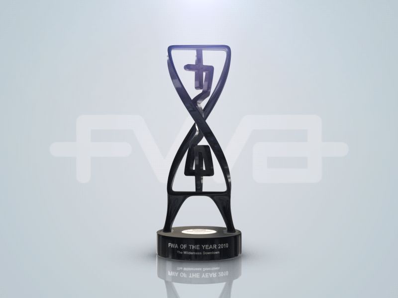 The FWA trophy 3d 3d print design fwa thefwa trophy web design webshocker website